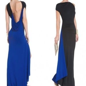 BCBG MAXAZRIA CARIBE EVENING GOWN BLACK /BLUE DRESS